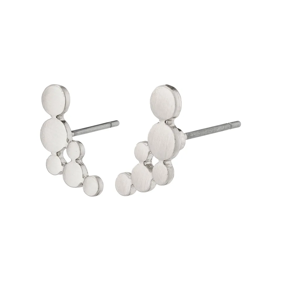 pilgrim-leah-ohrstecker-versilbert-mit-kreisen-im-ear-climber-look image 1