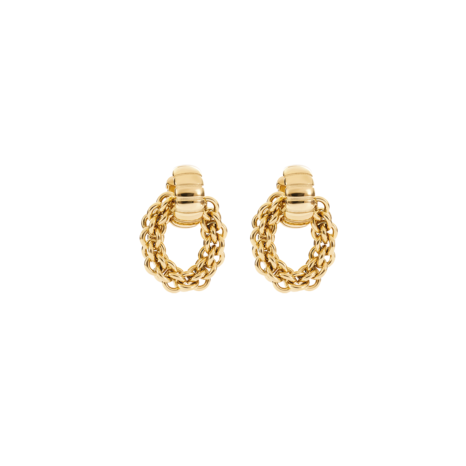 coeur-de-lion-structure-creolen-mit-chain-anh-nger-gold-3-cm image 2
