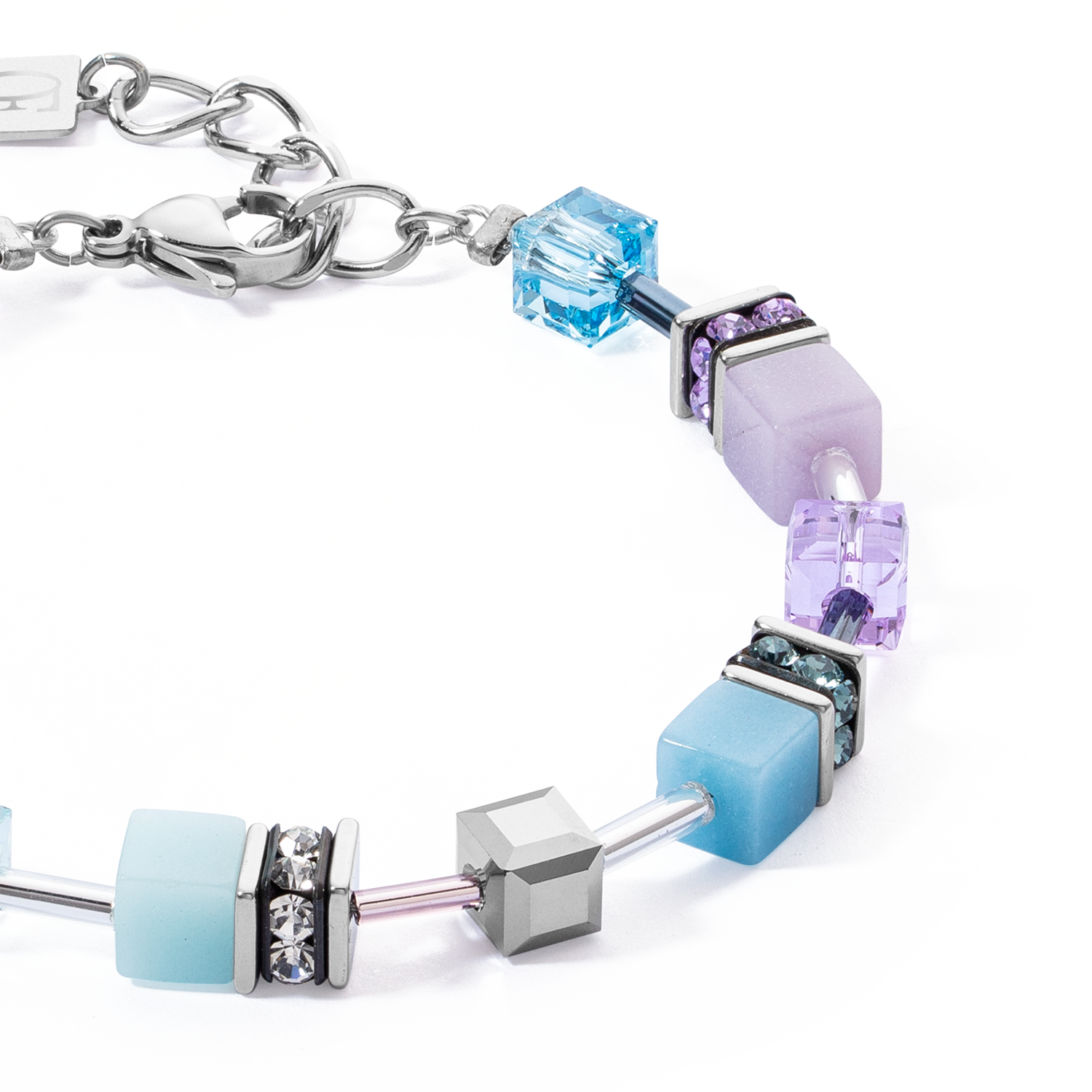 coeur-de-lion-geocube-iconic-armband-aqua-flieder-silber image 2