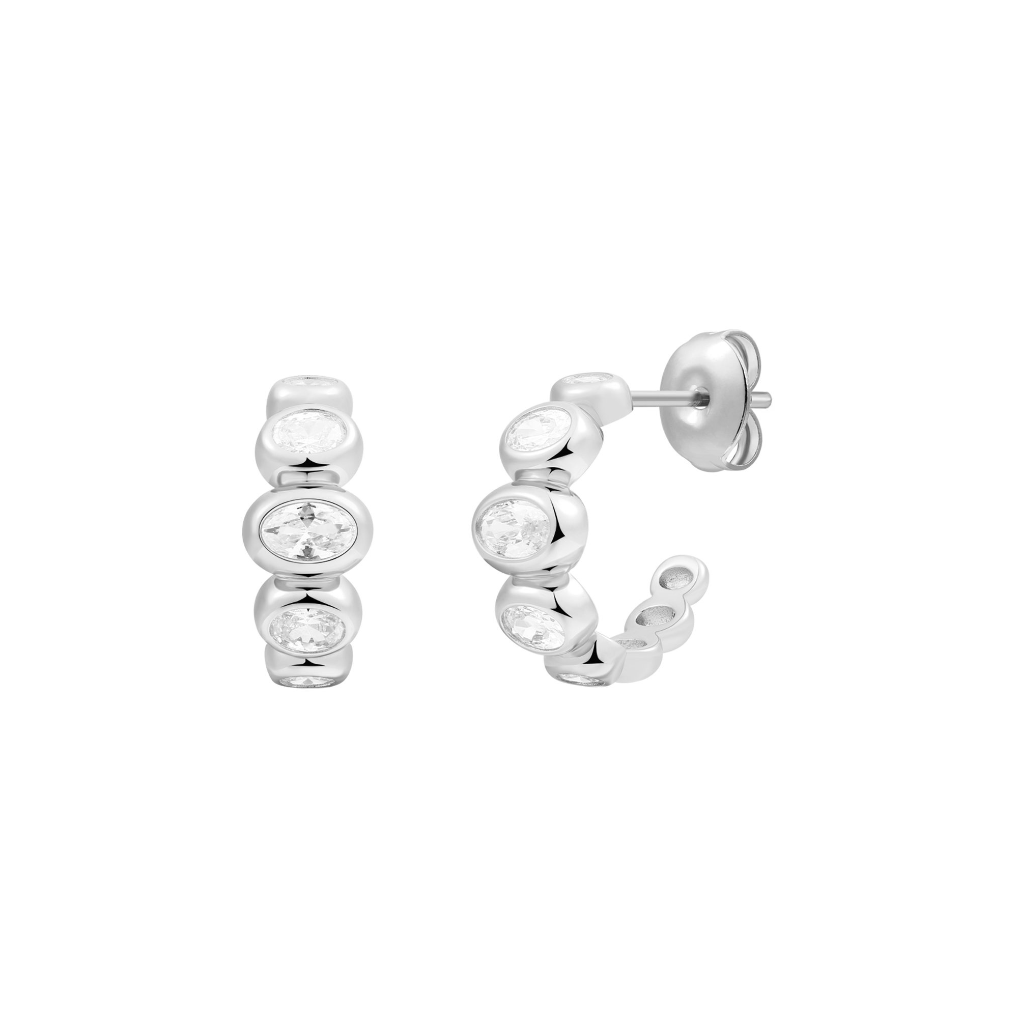 xenox-bubble-glow-creolen-925-sterlingsilber-rhodiniert-mit-zirkonia image 1