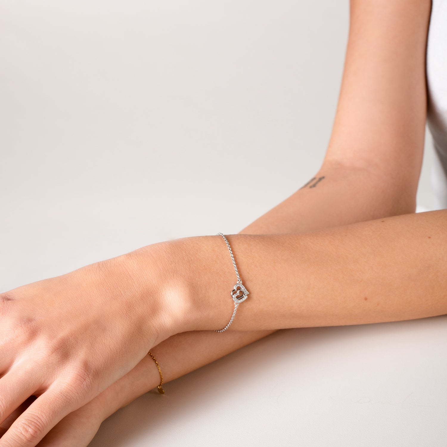 xenox-love-story-herz-armband-925-sterlingsilber-ros-vergoldet-mit-zirkonia image 3