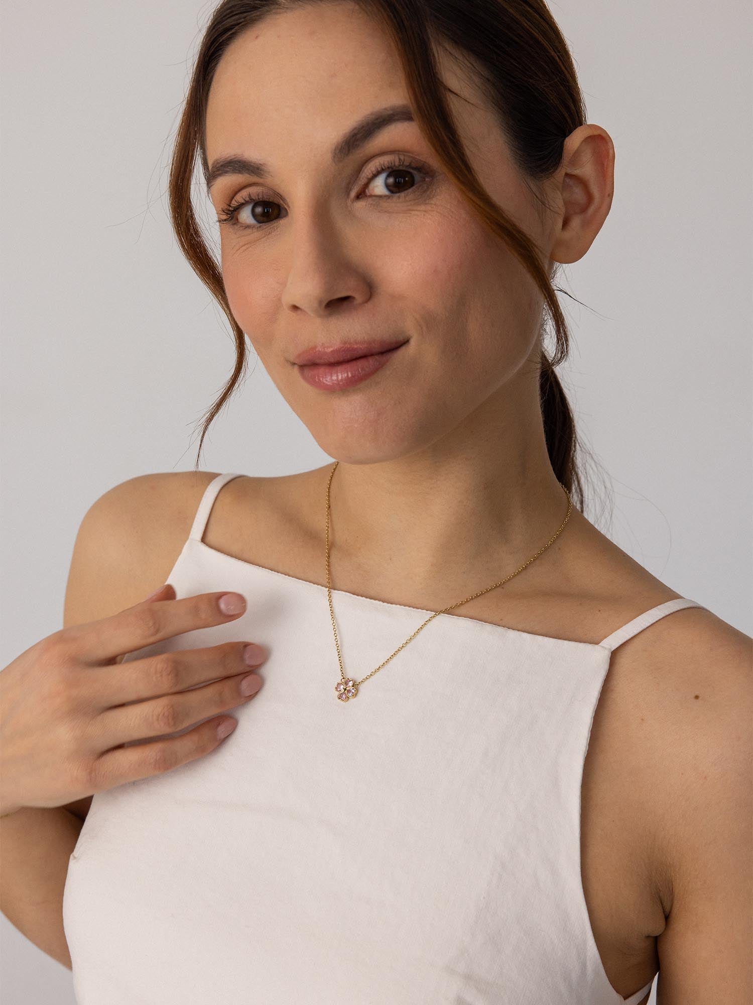 purelei-cuore-ros-kette-kleeblatt-herz-mit-rosa-zirkonia image 4