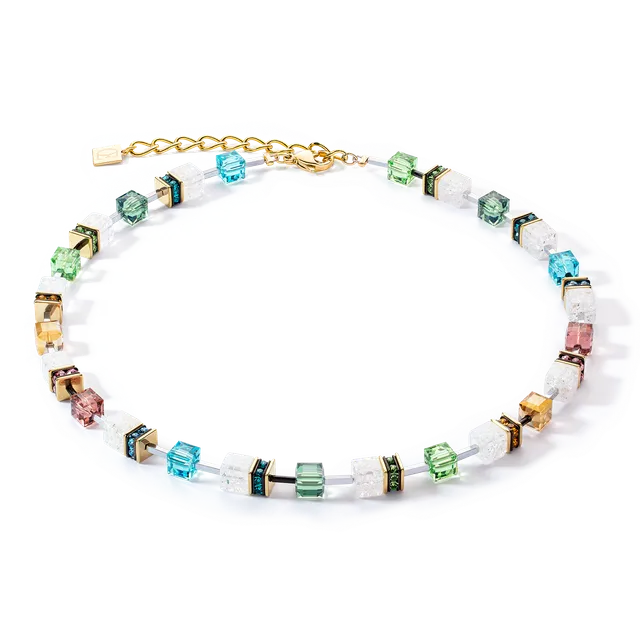 coeur-de-lion-geocube-iconic-statement-precious-halskette-multicolor-gold-50-cm- image 1