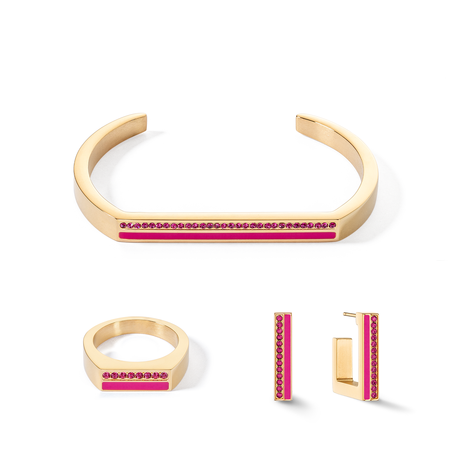 coeur-de-lion-creole-square-stripes-20-gold-pink-2-cm image 3