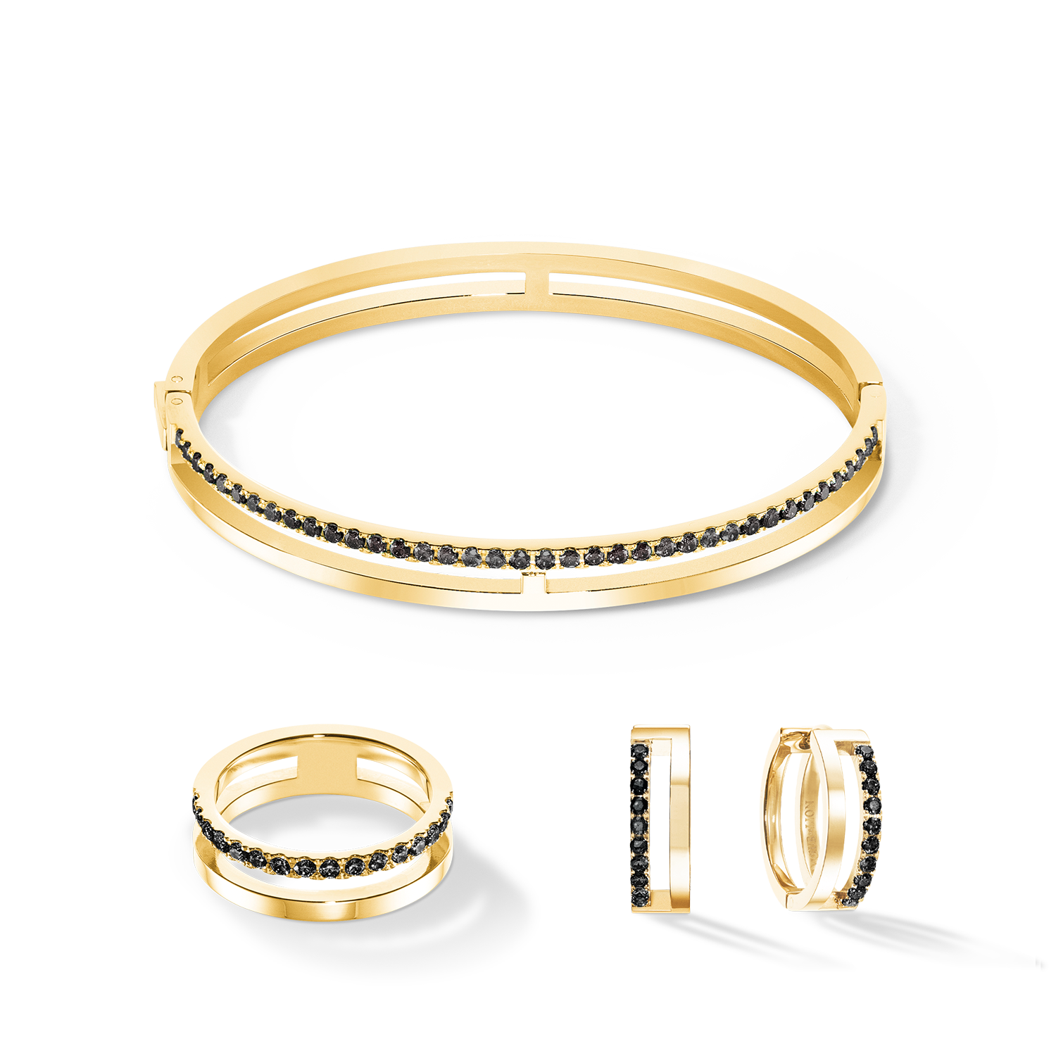 coeur-de-lion-eternal-unity-armreif-gold-schwarz image 3