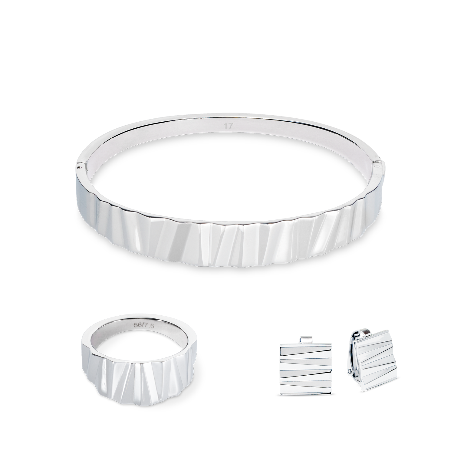 coeur-de-lion-ohrclips-square-wave-silber-ohne-ohrloch image 3