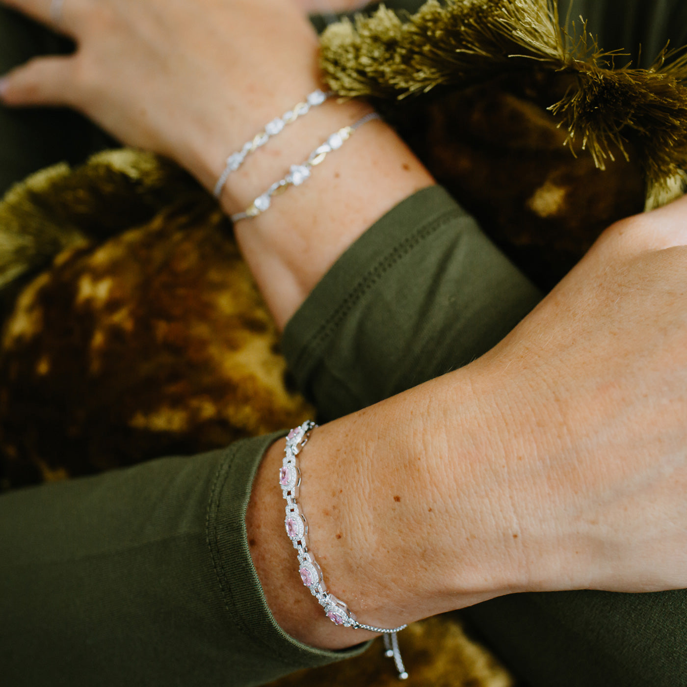 julie-julsen-armband-hw25-silber-rhodiniert-mit-137-zirkonia-wei-rosa image 2