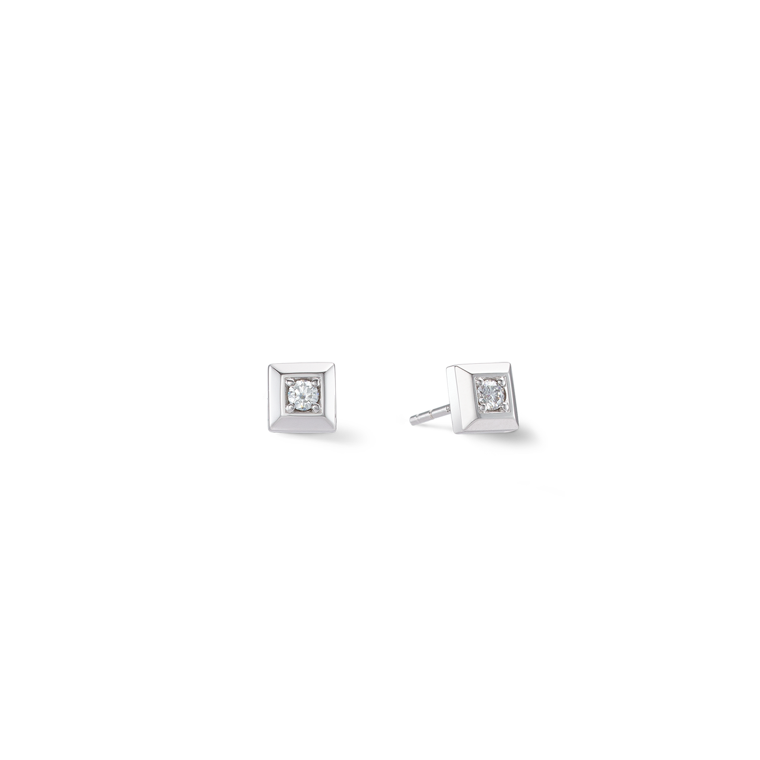 coeur-de-lion-statement-sparkling-square-ohrringe-6-mm-silber image 1
