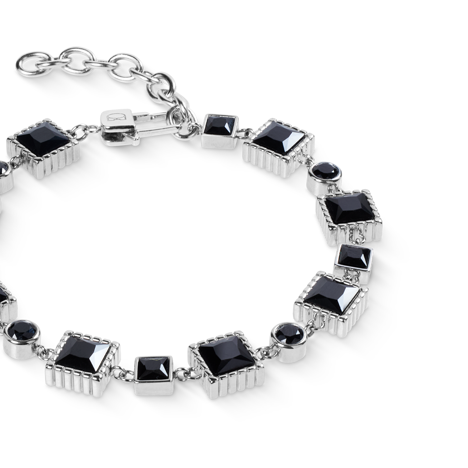 coeur-de-lion-armband-geometry-spinell-edelstahl-silber-schwarz image 2
