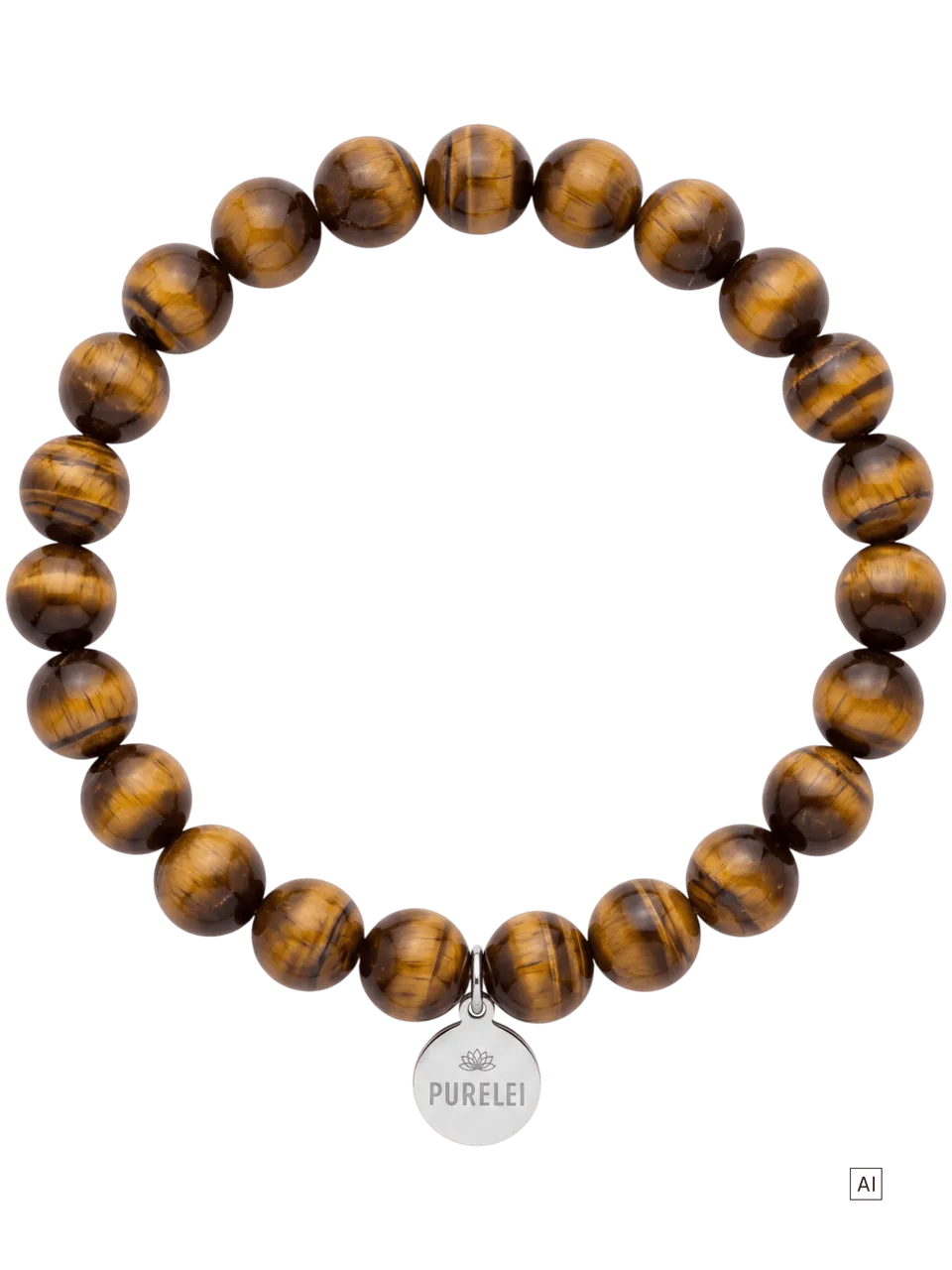 purelei-tiger-stone-essence-armband-tigerauge-perlenarmband-silber-20-cm-unisex image 1