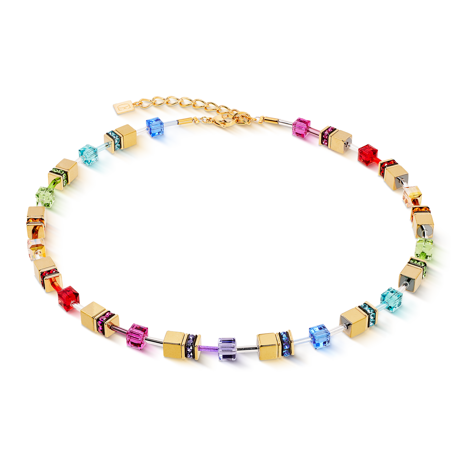 coeur-de-lion-geocube-iconic-metallic-halskette-rainbow-gold image 1