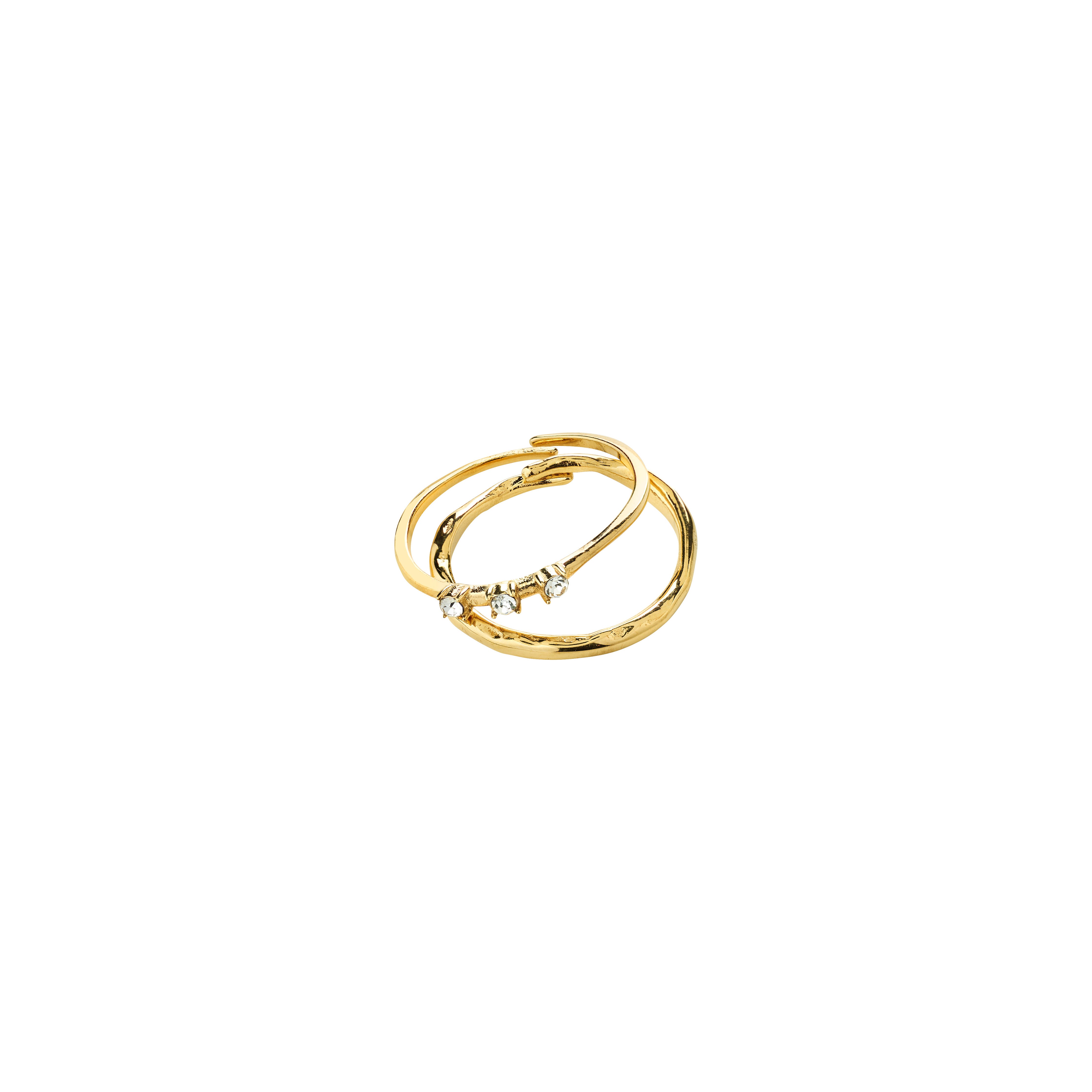 pilgrim-ivarin-ring-set-2-in-1-gold-plated-verstellbar-kristall image 1