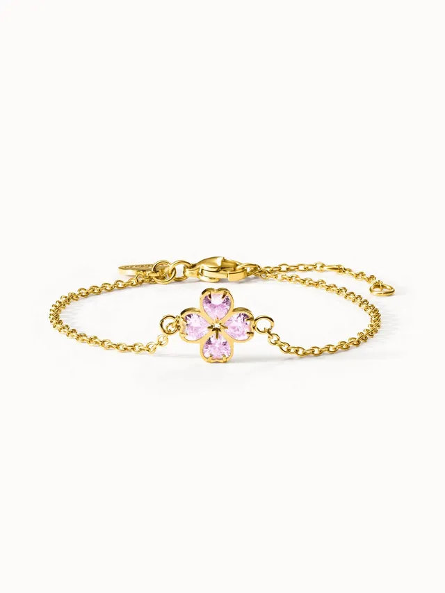 purelei-cuore-ros-armband-ankerkette-mit-herz-kleeblatt-anh-nger image 1