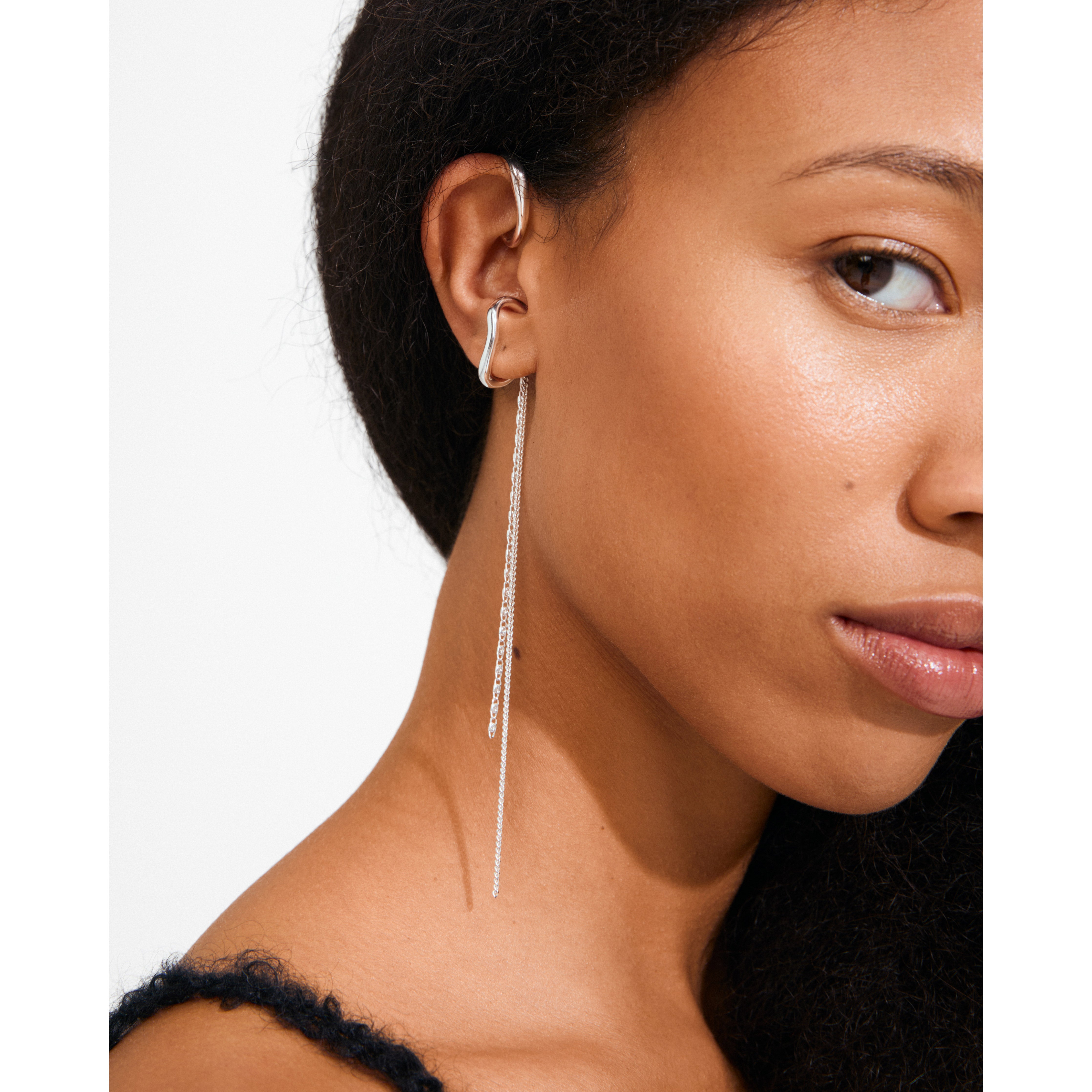 pilgrim-evon-ear-cuff-2-in-1-set-silberplattiert-mit-kette image 2