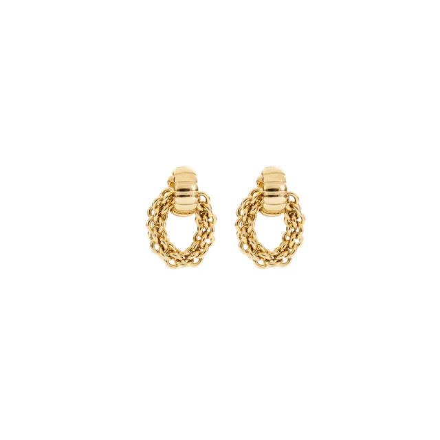 coeur-de-lion-structure-creolen-mit-chain-anh-nger-gold-3-cm image 1
