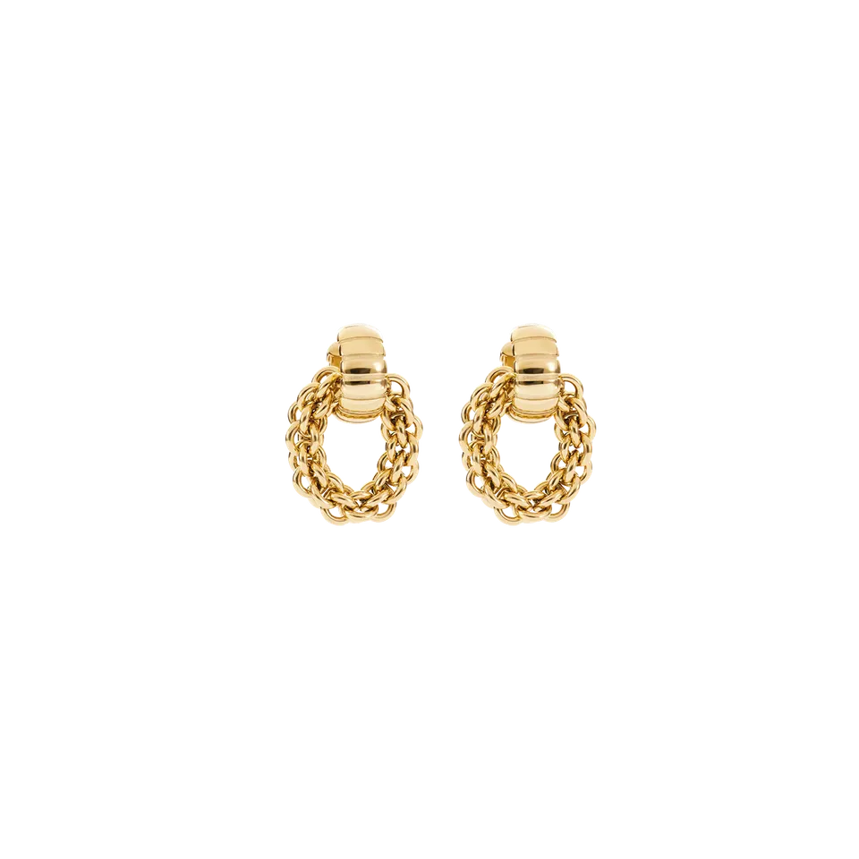 coeur-de-lion-structure-creolen-mit-chain-anh-nger-gold-3-cm image 1