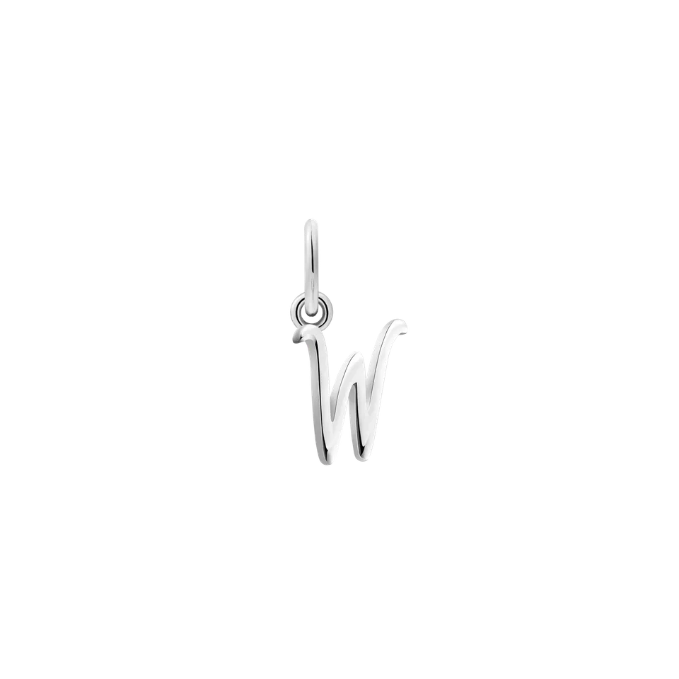 xenox-w-letter-italic-charm-925-sterlingsilber-rhodiniert image 1