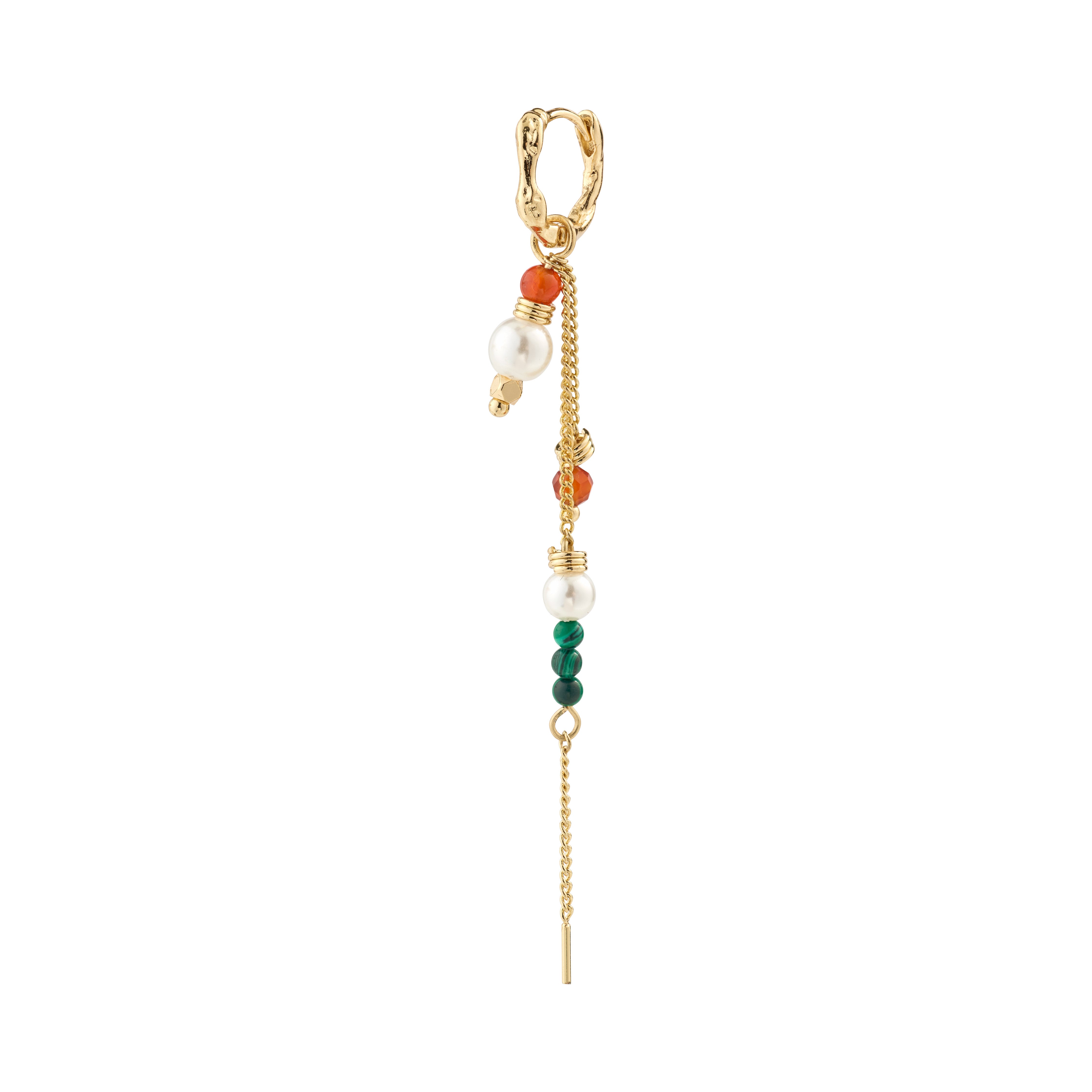 pilgrim-sibyl-single-ohrring-creole-goldplattiert-mit-kette-und-glasperlen-bunt image 1
