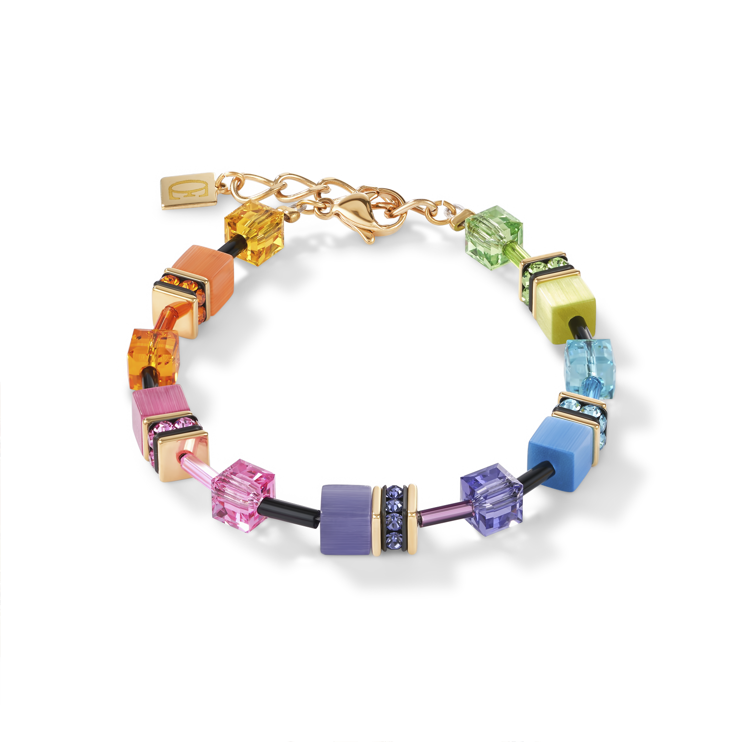 coeur-de-lion-geocube-armband-multicolor-rainbow-gold image 1