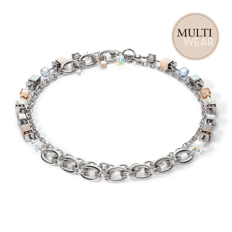coeur-de-lion-halskette-geocube-statement-precious-chunky-chain-multiwear-grau-b image 1