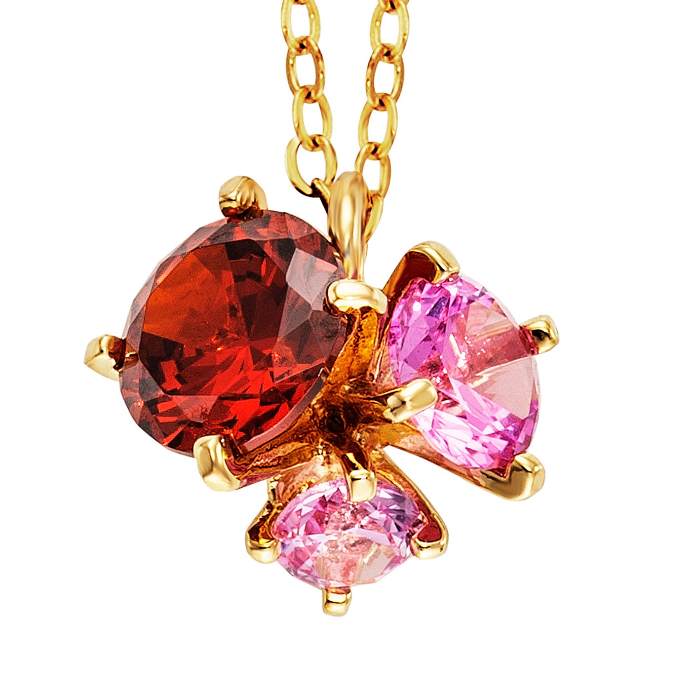 julie-julsen-kette-mit-anh-nger-vergoldet-mit-granat-und-pinkem-korund image 2