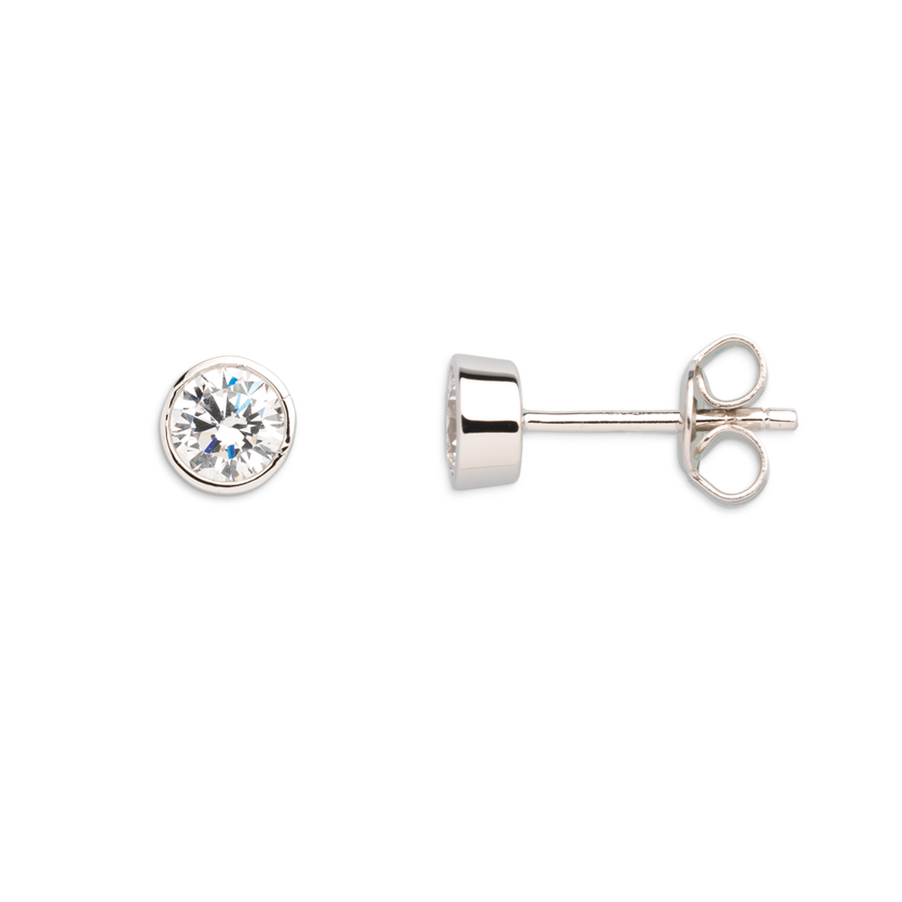 xenox-zarge-ohrstecker-925-sterlingsilber-rhodiniert-mit-zirkonia-2 image 1