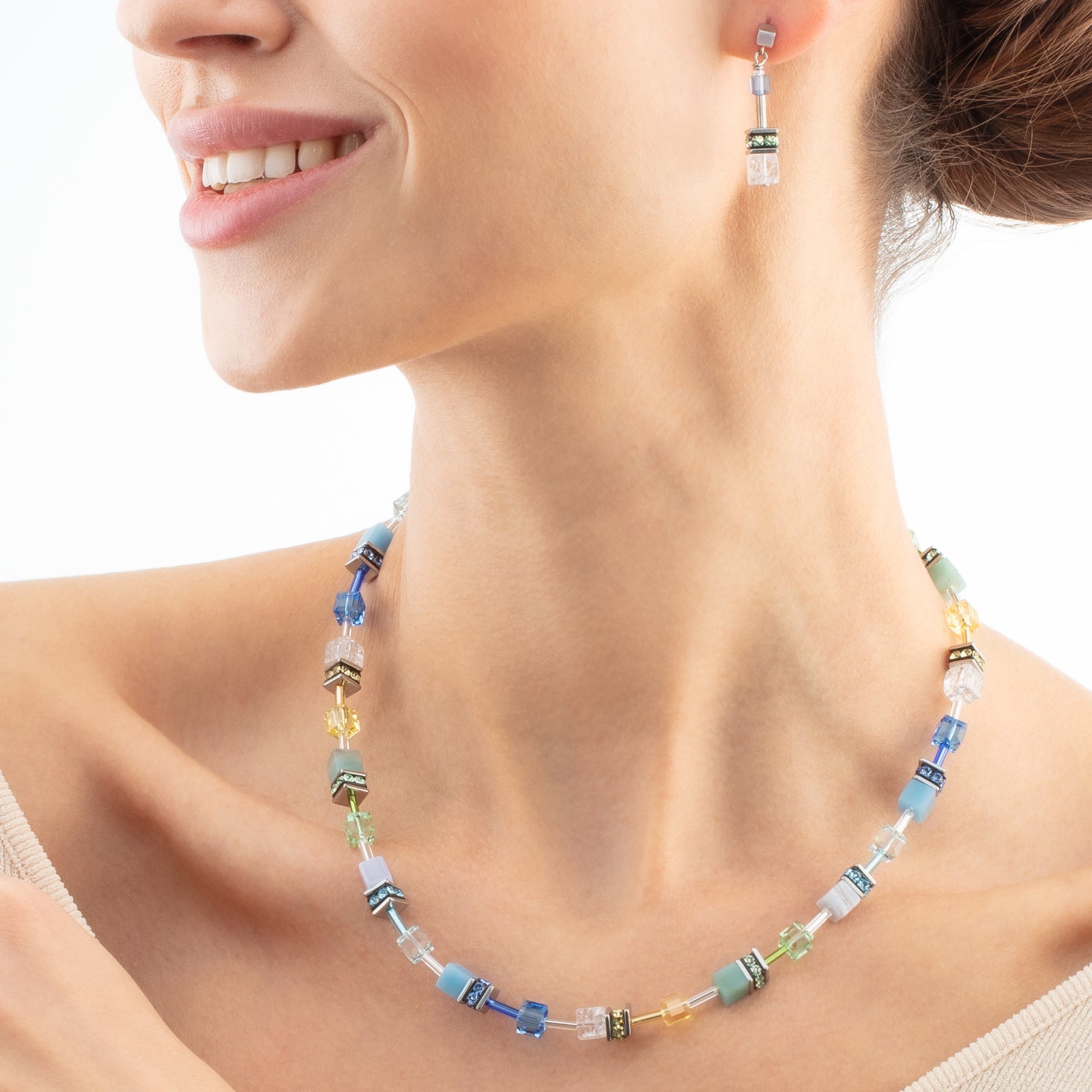 coeur-de-lion-geocube-iconic-precious-halskette-aqua-gr-n-silber-42cm-6cm image 4