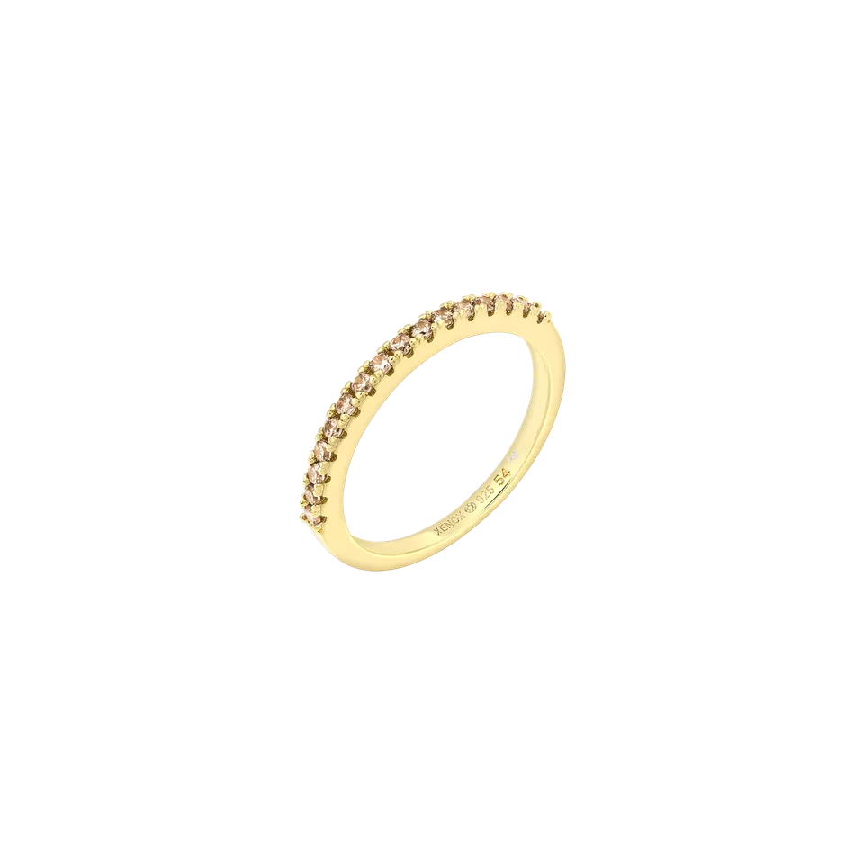 xenox-grace-ring-xs91793g-925-sterlingsilber-18k-vergoldet-mit-champagner-zirkon image 1