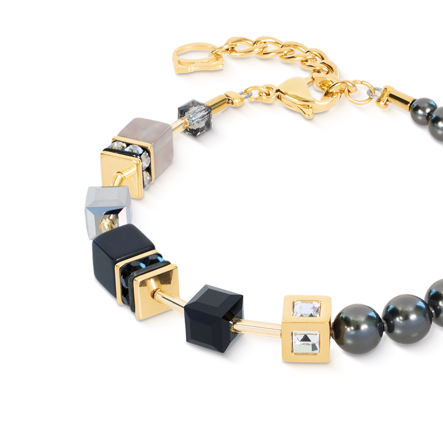 coeur-de-lion-geocube-precious-fusion-pearls-armband-anthracite-glow-grau image 2