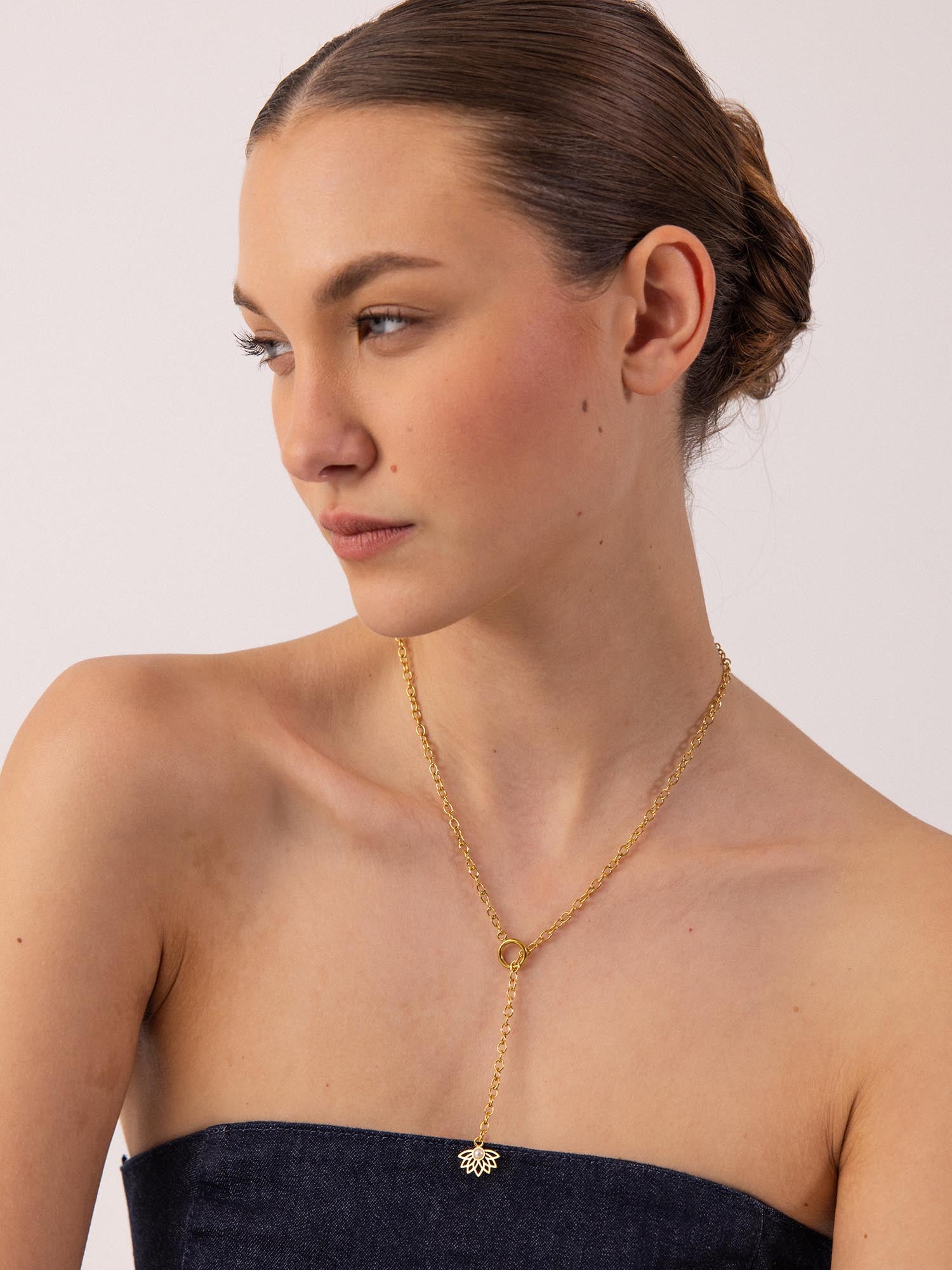purelei-flowing-kette-y-kette-50-55-cm-mit-lotus-charm-und-perle image 2