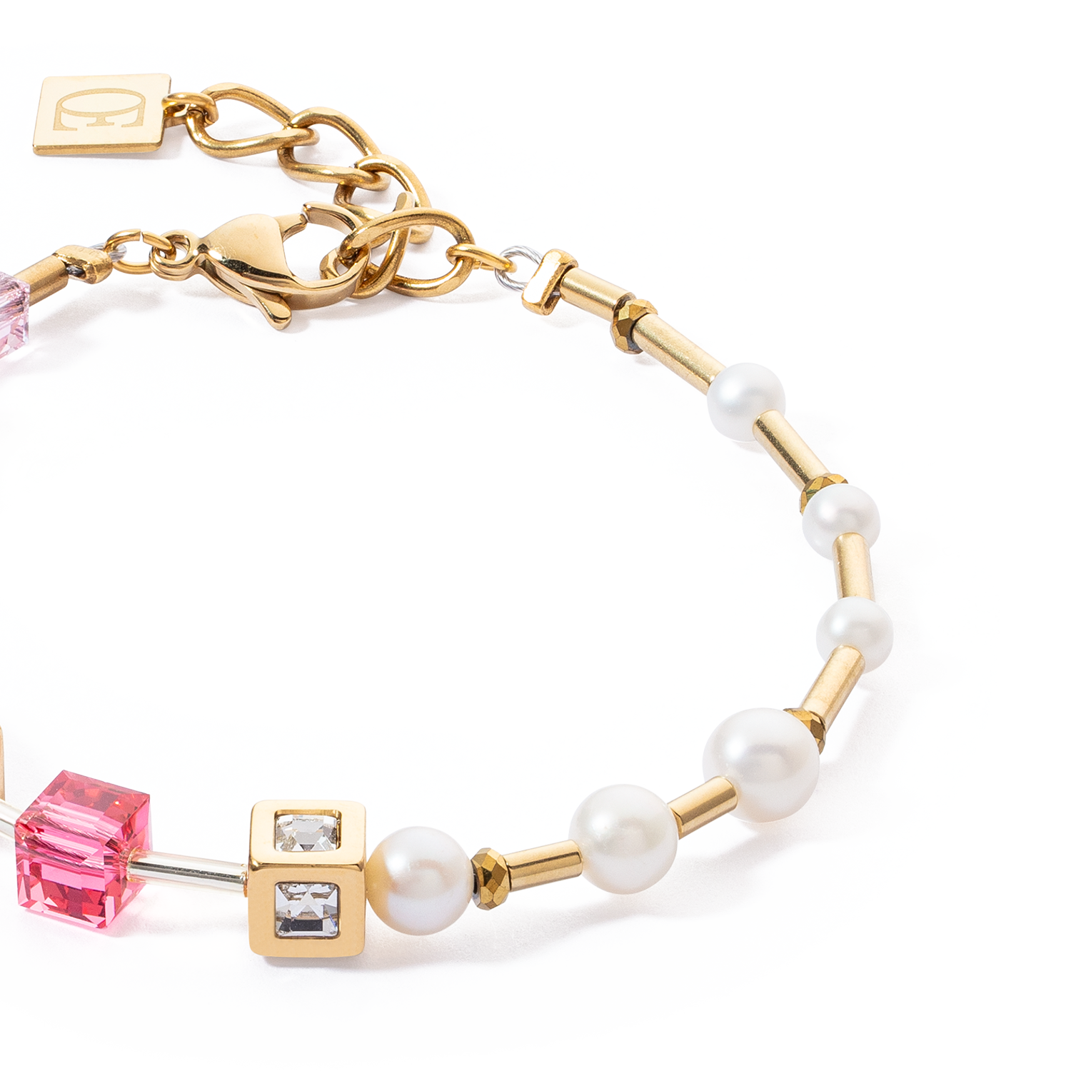 coeur-de-lion-armband-geocube-fusion-precious-pearl-mix-gold-pink image 2