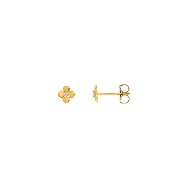 xenox-fine-clover-dot-ohrringe-585-gelbgold-mit-zirkonia image 1