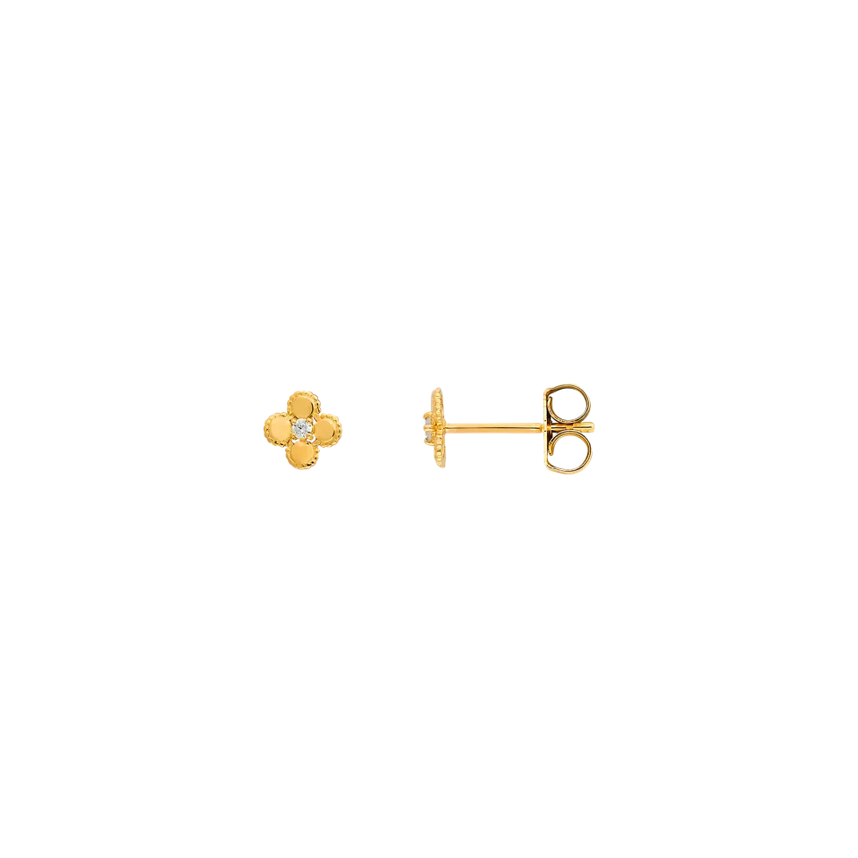 xenox-fine-clover-dot-ohrringe-585-gelbgold-mit-zirkonia image 1