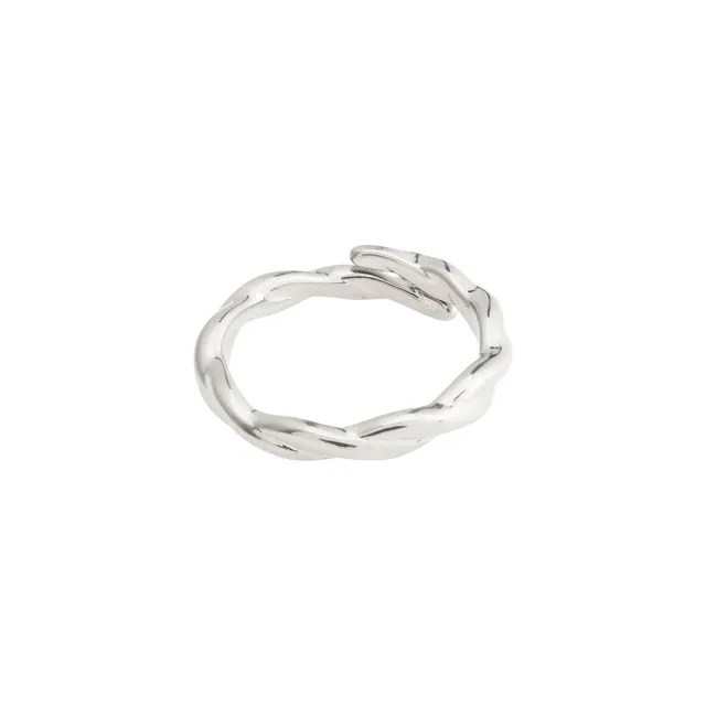 pilgrim-lulu-twirl-stackring-versilbert-kantig image 1