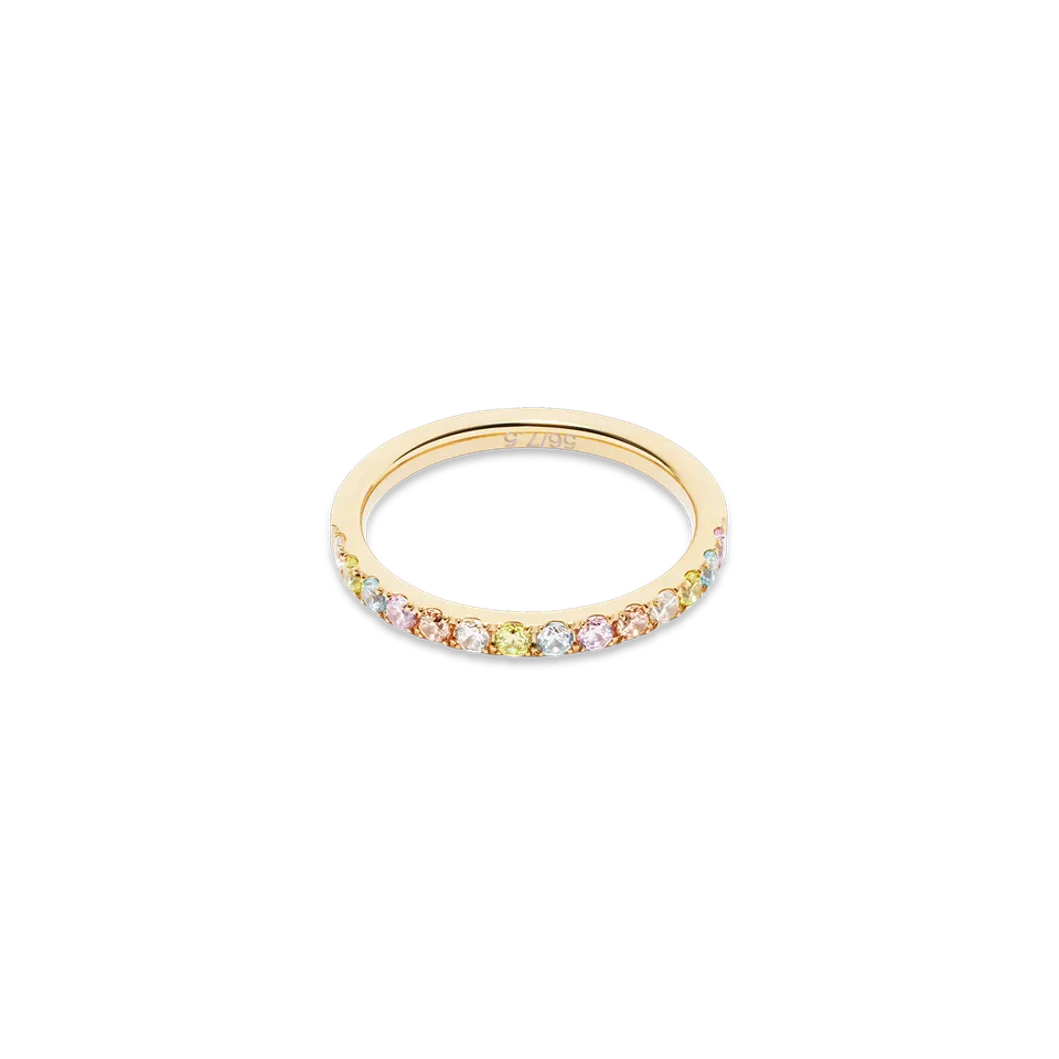 coeur-de-lion-eternal-love-ring-gold-multicolor-pastell-zirkonia-edelstahl image 1