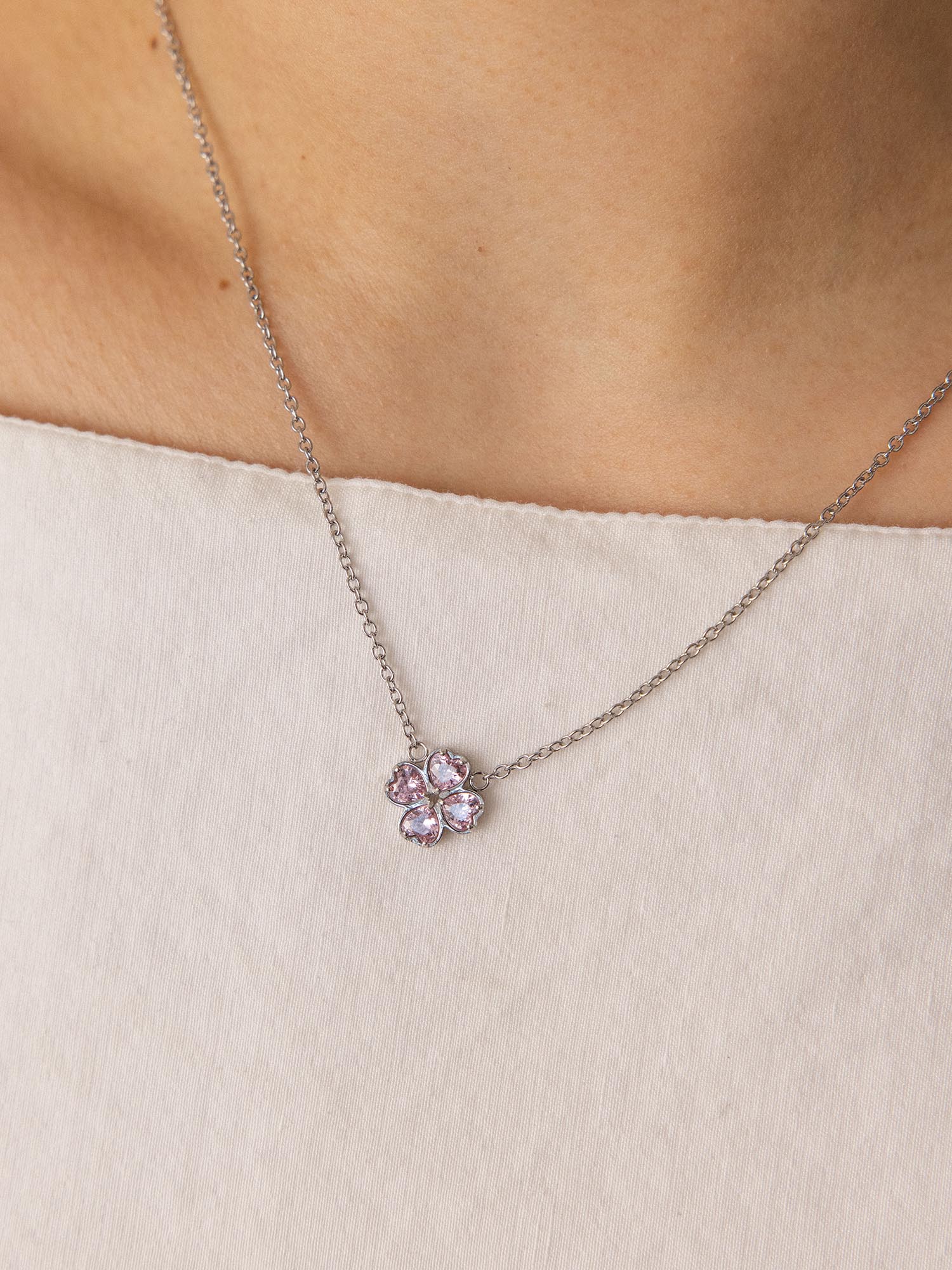 purelei-cuore-ros-kette-kleeblatt-herz-mit-rosa-zirkonia image 6