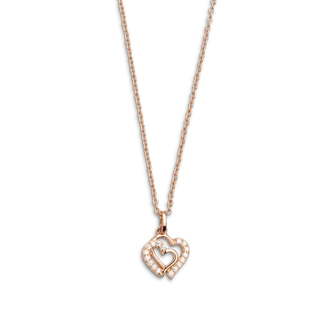 xenox-love-story-halskette-xs3418rk-925-sterlingsilber-ros-vergoldet-mit-herzen- image 1