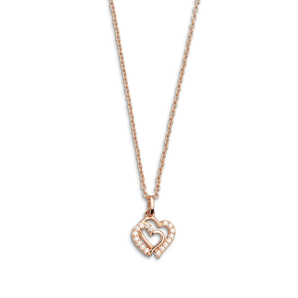 xenox-love-story-halskette-xs3418rk-925-sterlingsilber-ros-vergoldet-mit-herzen- image 1
