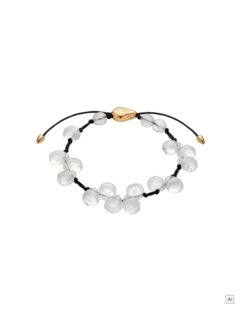 purelei-clarity-armband-bergkristall-perlen-mit-schwarzem-band image 1