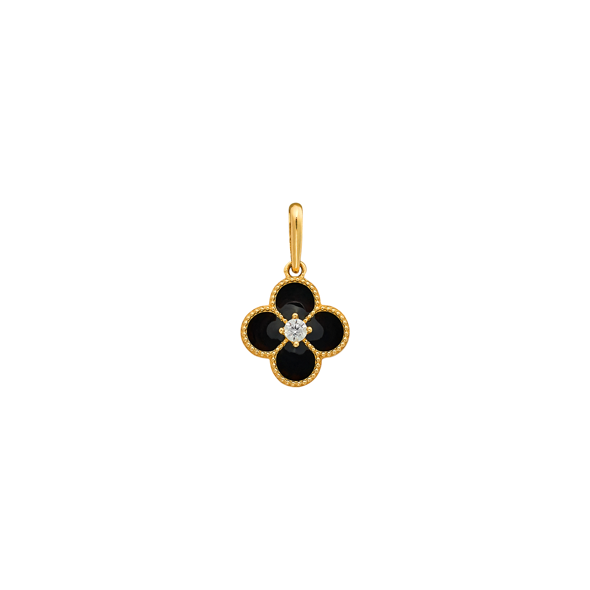 xenox-fine-clover-noir-anh-nger-585-gelbgold-mit-zirkonia image 1