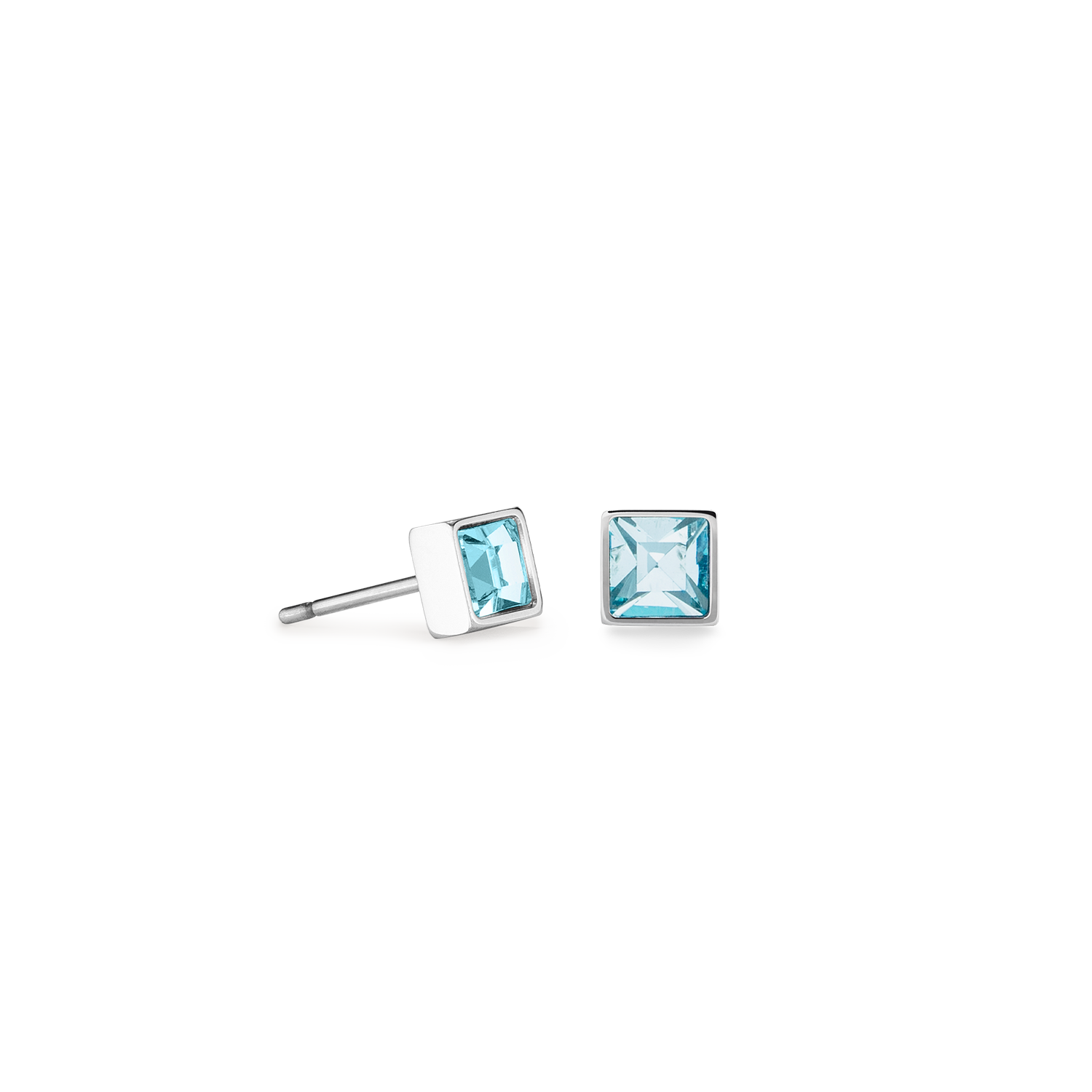 coeur-de-lion-brilliant-square-small-ohrstecker-silber-aqua image 1