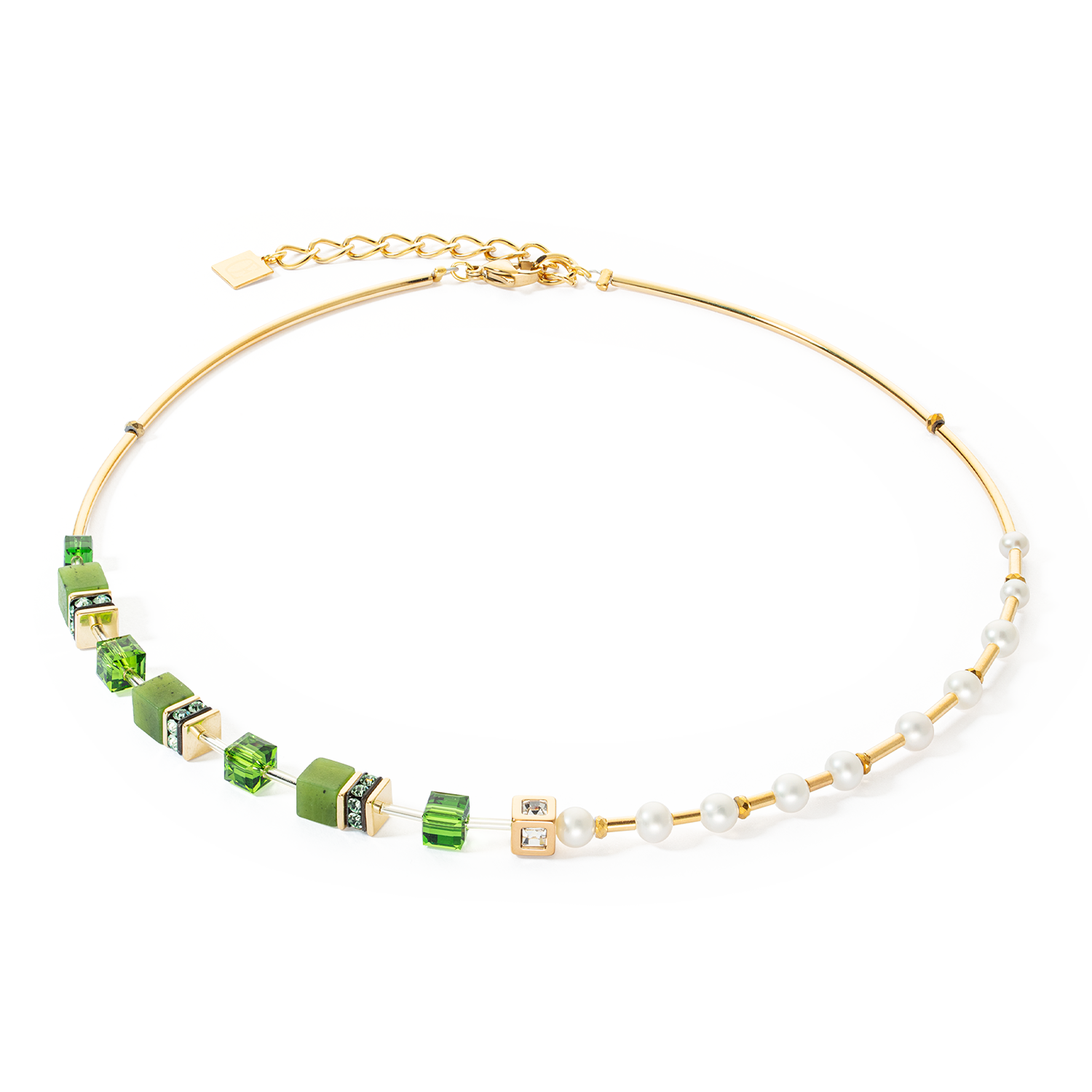 coeur-de-lion-geocube-fusion-precious-pearl-mix-halskette-gold-gr-n image 1