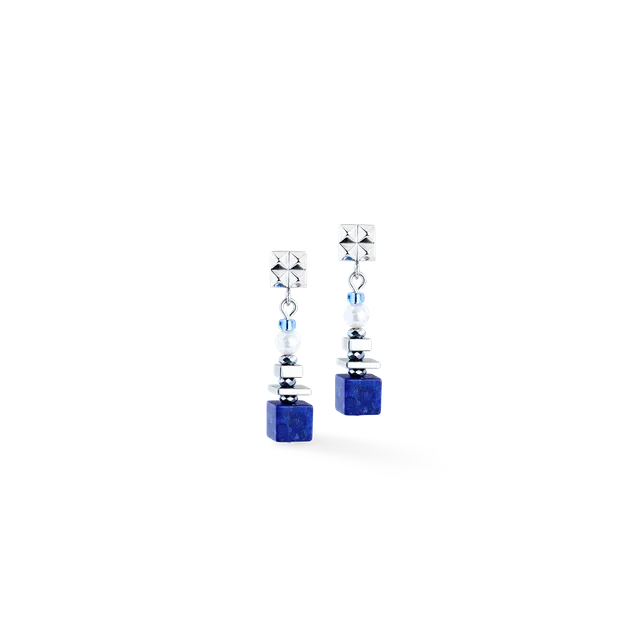 coeur-de-lion-ohrringe-statement-cube-facets-silber-blau image 1