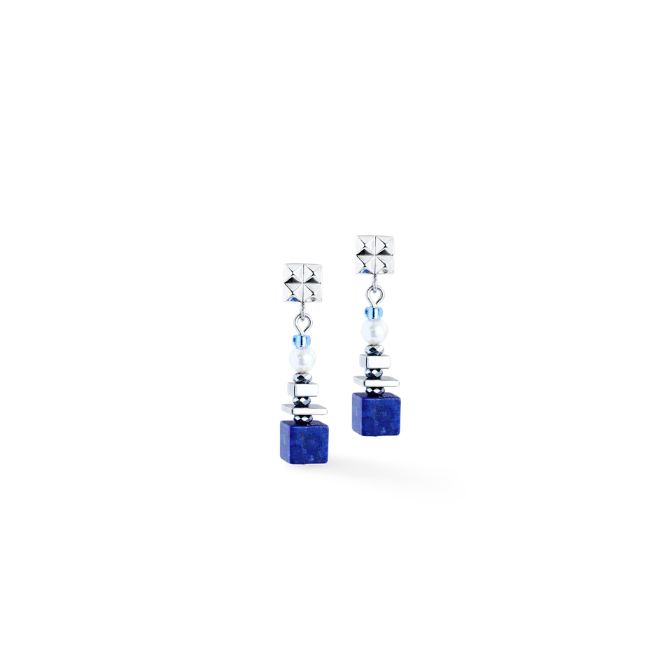 coeur-de-lion-ohrringe-statement-cube-facets-silber-blau image 1