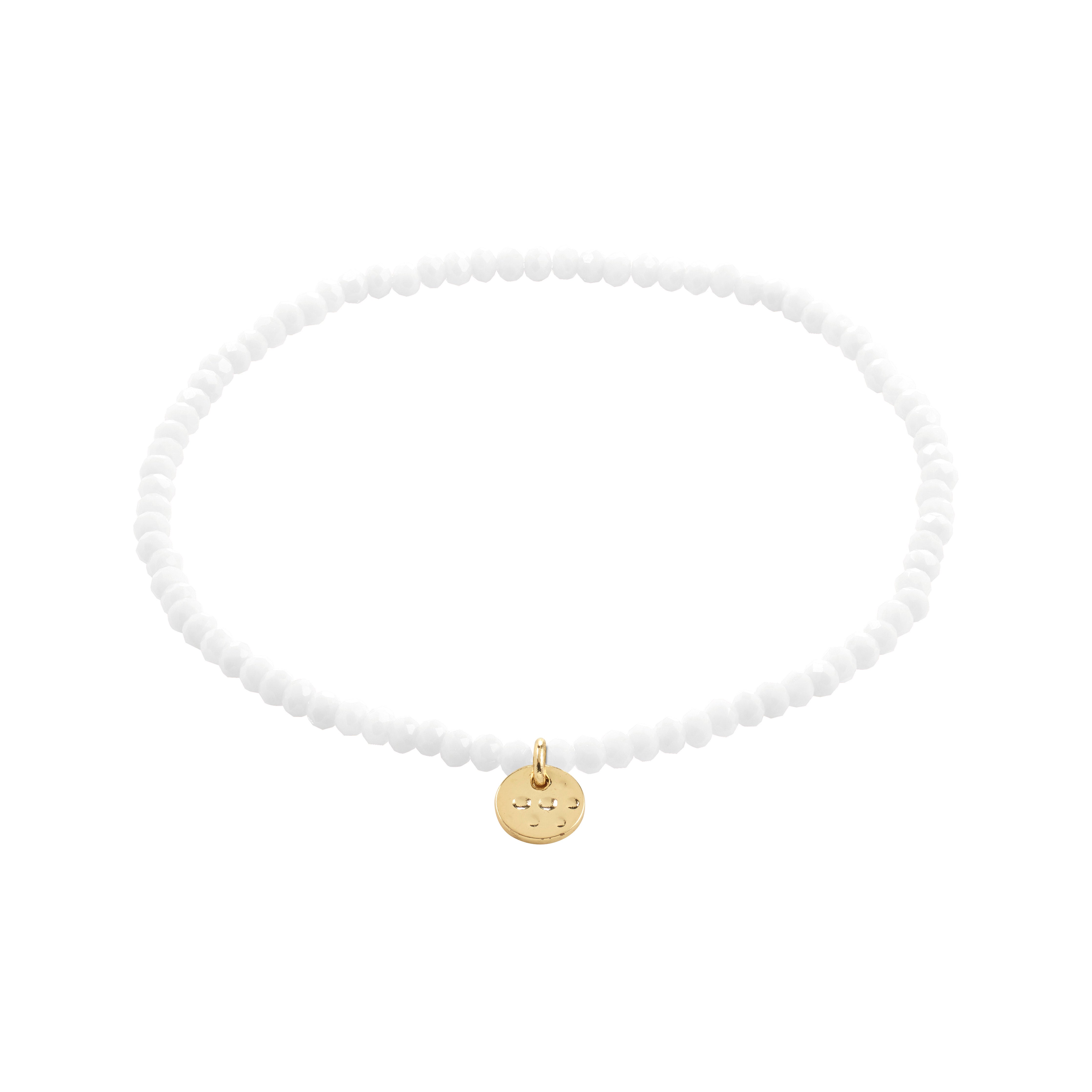 pilgrim-indie-armband-wei-goldplattiert-mit-glasperlen-17-cm image 1