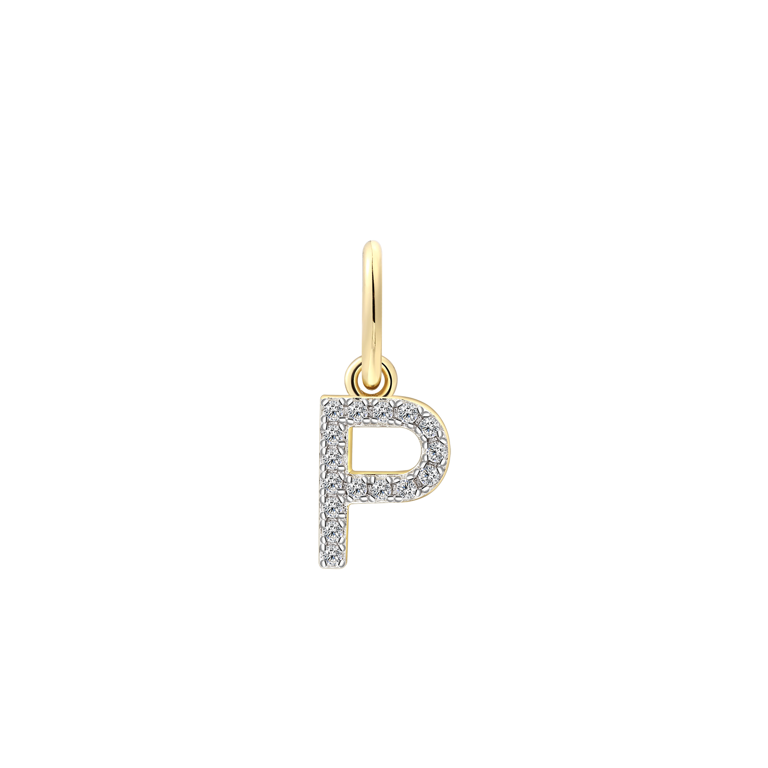 xenox-p-letter-charm-925-sterlingsilber-18k-vergoldet image 1