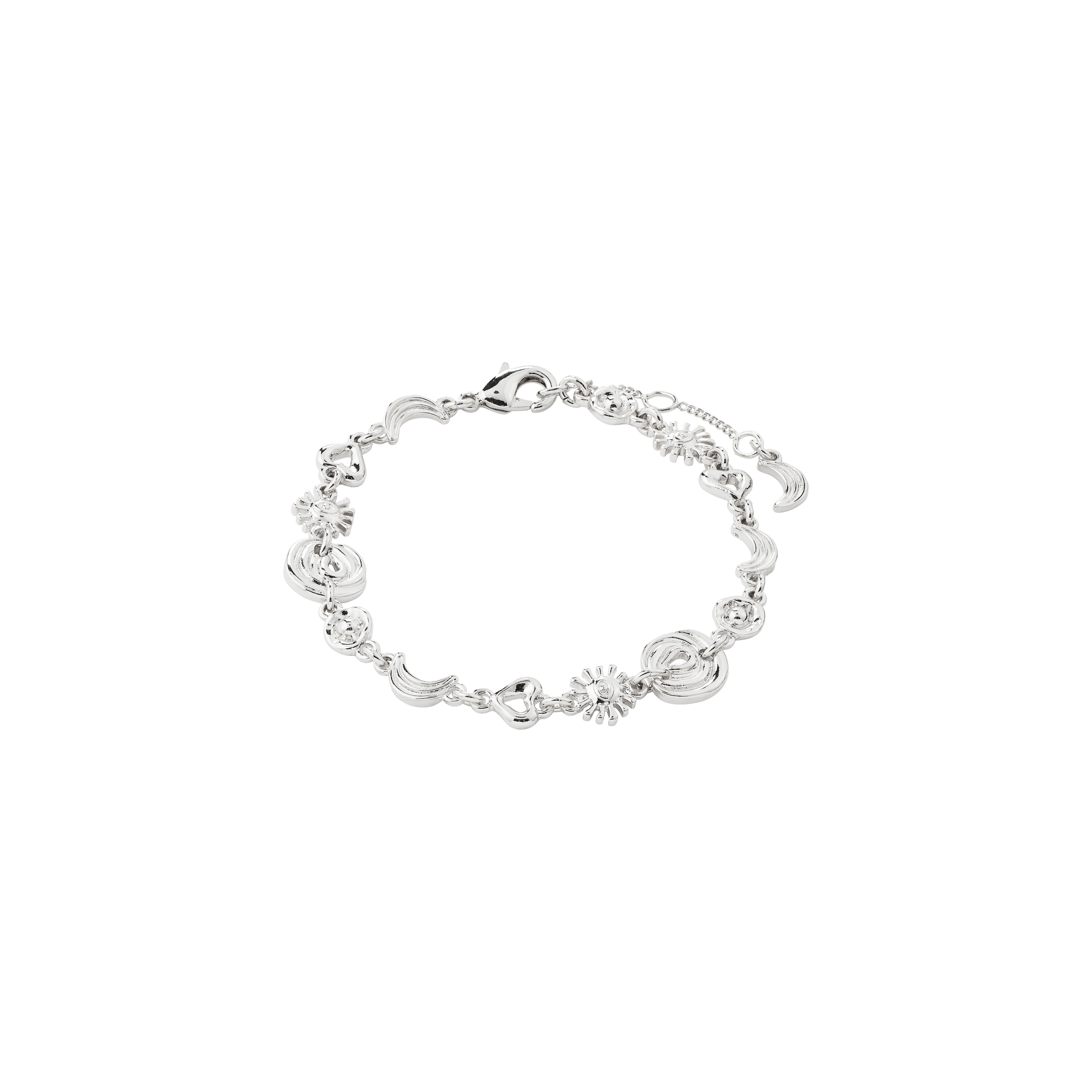 pilgrim-misha-armband-versilbert-mit-sonne-mond-und-herz image 1