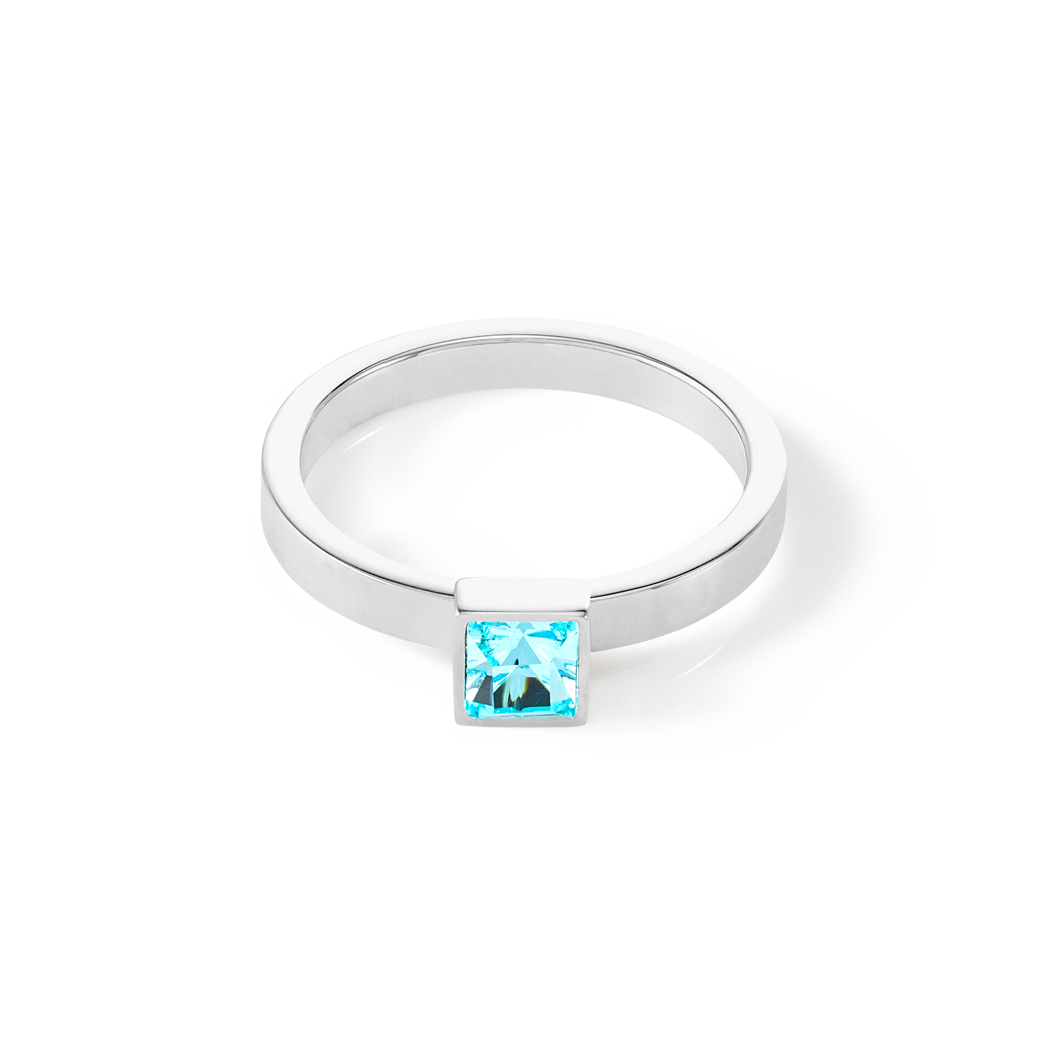 coeur-de-lion-brilliant-square-small-ring-silber-aqua image 2