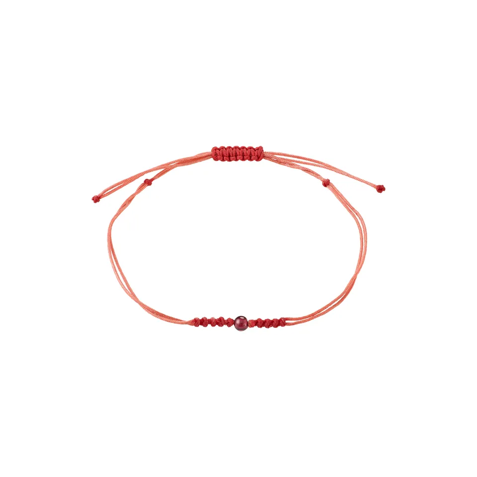 pilgrim-january-geburtsstein-armband-granat-an-rotem-band image 1