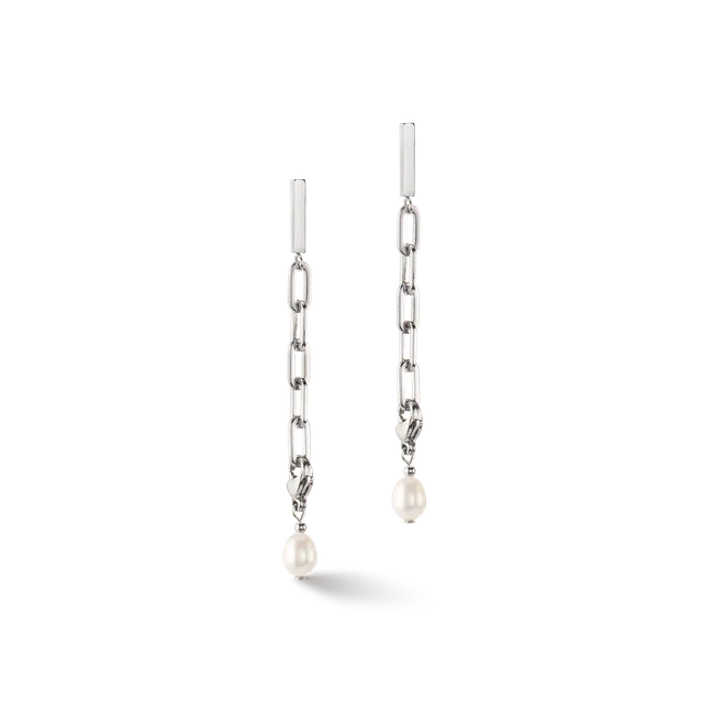 coeur-de-lion-ohrringe-modern-chain-s-wasserperlen-charms-silber image 1